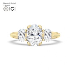 Oval Diamond Trilogy Ring 14k