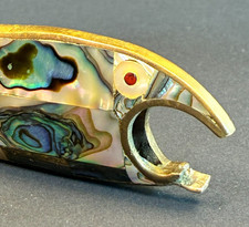 Vintage brass abalone fish - vintage,