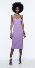 BNWT  Zara Lilac Midi Dress