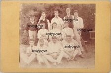CABINET CARD CRICKET TEAM SPORT VICTORIAN BAT BALL KIT ANTIQUE PHOTO CRICKETER