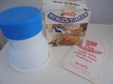 Mendle Bel Burger Maker Vintage Retro Burger Press in original box blue & white