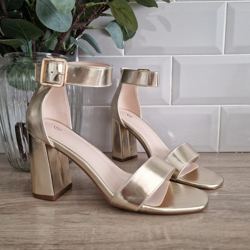 Women gold block heel - gold,