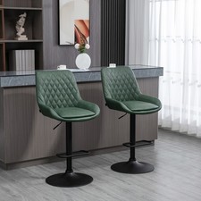 Adjustable Bar Stools Set of 2, Retro Swivel Kitchen Stool with Back, Footrest
