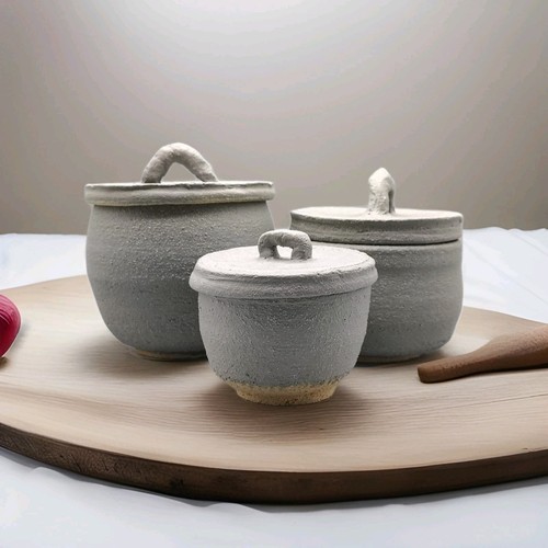 Ceramic handmade jar with lid - handmade,