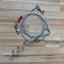 TIE OUT STAKE CABLE PET DOG CAMPING GROUND GARDEN SCREW SPIKE POLE LEAD