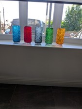 WHITEFRIARS GLASS FLUTED BARK VASE 10 1/2" - 9734 RUBY