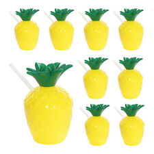 PINEAPPLE CUP & STRAW HAWAIIAN HULA TROPICAL HEN PARTY DECOR BEACH SUMMER COCONU