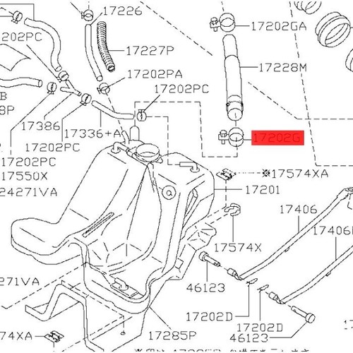Genuine nissan fuel hose - hose, clamp
