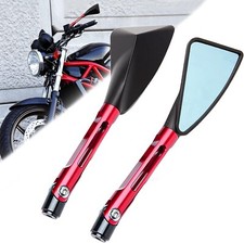 Universal Aluminum Motorcycle Rearview Mirror, Triangle 8mm 10mm Motorcycle Side