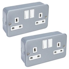 Metal Clad Socket 2 Gang