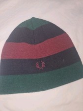 Fred Perry Beanie Hat. Stripes