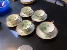 Flower design, 5 Vintage Dorchester Finest Bone China Cups & Saucers