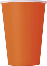 Disposable Paper Cups 12 oz - Pumpkin Orange, 10 Pack for Parties & Events