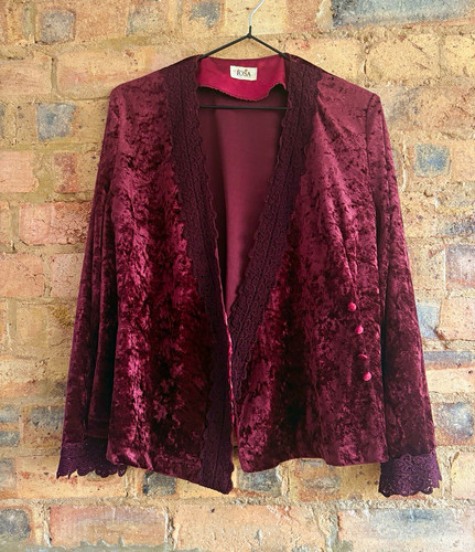 Vintage 80s burgundy velvet - vintage,