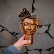 Bamboo Root Carved Head