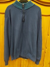 ISLAND GREEN MENS 1/4 ZIP NECK WINDPROOF LINED KNITTED JUMPER GOLF SWEATER