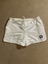 Rare UHL Sport white nylon vintage football / gym / workout shorts XL Glanz