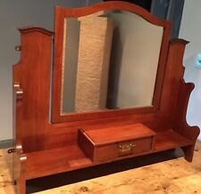 Early 20th c Table Top Mirror with drawer on Solid wood Frame