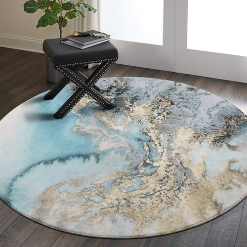 Marble pattern round area - marble, rug