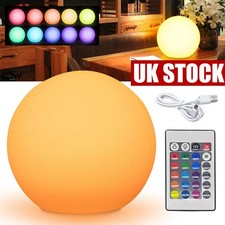 16 RGB Color-Changing LED Globe Orb Light w/Remote Mood Lamp Night Light 4 Modes
