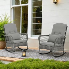 2x Rattan Garden Chairs