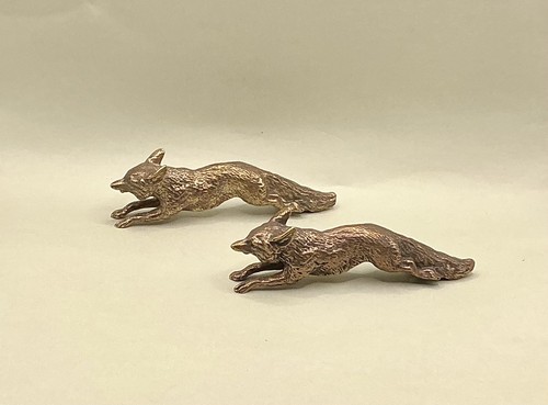 Pair small cast bronze - pair,