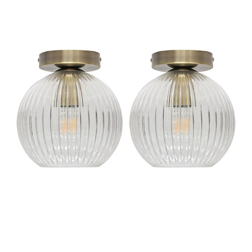 Set ribbed glass antique - set,