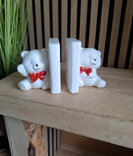 Ceramic teddy bear book ends
