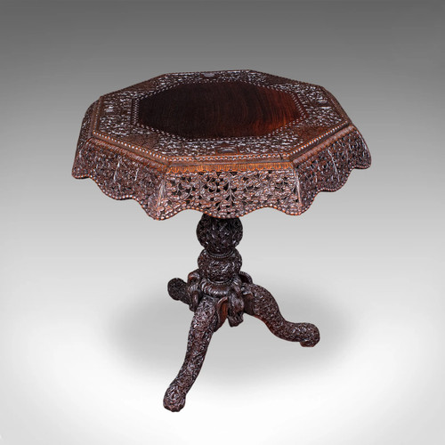 Antique carved tea table - antique,