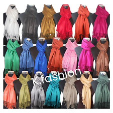 Luxury Pashmina Scarf  Soft Viscose Plain Wrap Shawl Stole Hijab Many Colours UK