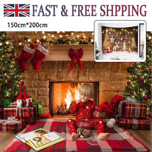 Christmas fireplace backdrop - christmas,
