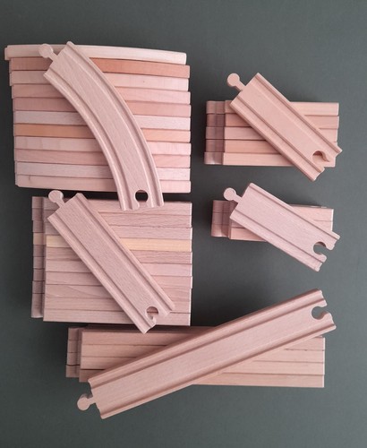 Wooden train track set x38 - wooden,