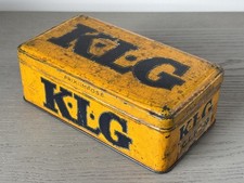 Vintage KLG Spark Plug tin can
