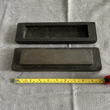 Vintage Carpenters Oil Stone Sharpening Block Hardwood Box 8”Stone Circa 1940’s