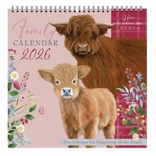 Highland Cows Family Organiser 2026 - Animal - Month To View
