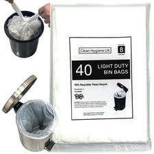 8L Bin Bags 40 Count Waste Bin