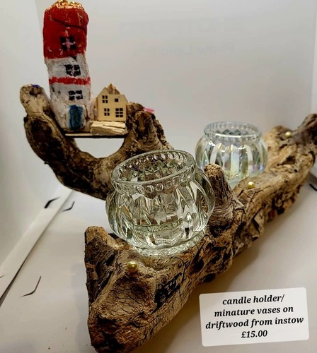 Driftwood candle holder - driftwood,