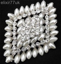 SILVER STUNNING BROOCH FAUX