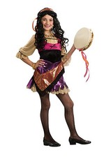 Girls Gypsy Costume Fortune Teller Halloween Fancy Dress Child Kids Psychic S 