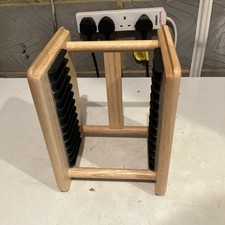 Wood CD Storage Rack – Free Standing Media Tower Holds 12 Vtg Retro