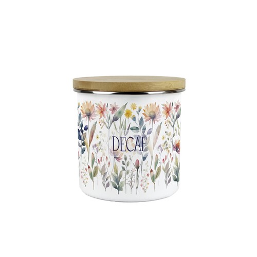 Pastel flowers decaf canister - pastel,