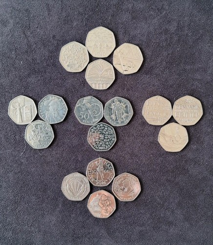 Mixed lot 50p coins - lot, 17