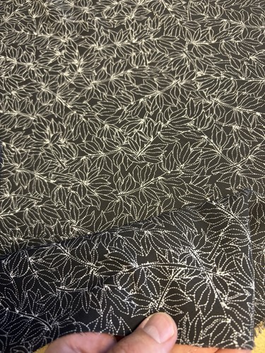 Metres black leaves crepe - metres,