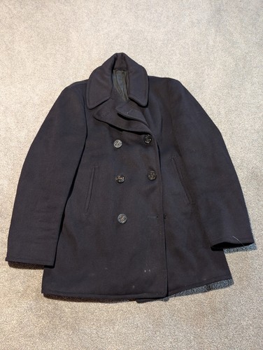 Vintage navy pea coat - vintage, mens