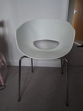70's Retro Solid White And  Chrome moulded bakerlite Funky chair