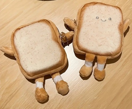Cute bread toast plush pouch - cute,