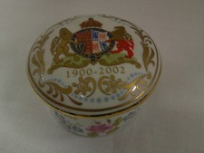 The Royal Collection Bone China Pill Box Celebrating  Queen Mother 2002  (KST)
