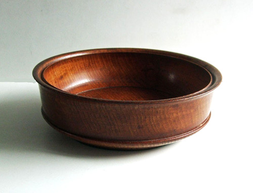 Vintage solid oak wooden bowl - solid,