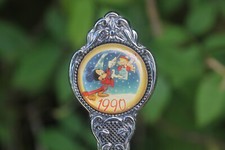Vintage Spoon Disney Christmas 1990 Mickey Mouse Souvenir Xmas Gift Silver Plate