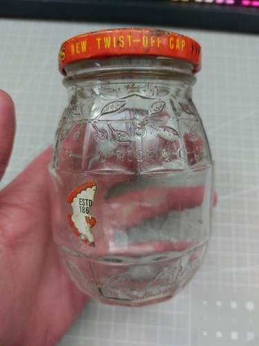 Vintage glass jar rose - glass, &